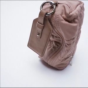 Zara Nylon Toiletry Bag w/ Topstitching Pink